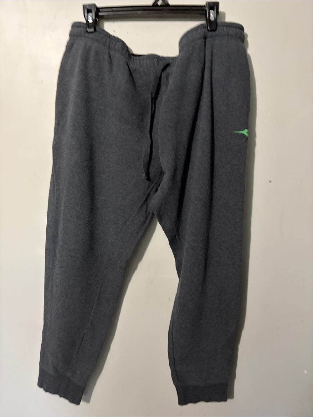 Diadora Dark Gray Sweatpants with Green Logo